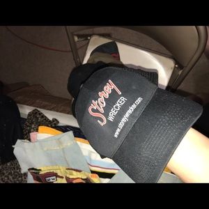 black “storey wrecker” hat